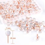 Punaises de 1 / 3 pouce en or rose pour cartes, 100 pointes, grande taille, pointe en acier or rose et ...