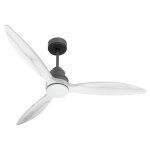 Purline - tenerife - super destratificateur et ventilateur dc 132 cm gris basalte pales bois blanc avec ...