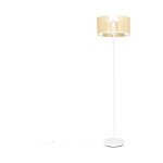 Qazqa akira - lampadaire avec abat - jour - 1 lumi�re - h 1500 mm - blanc - r�tro - �clairage int�rieur ...