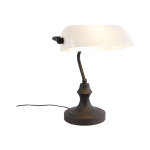 Banker - lampe de notaire - 1 lumière - l 265 mm - blanc - classique / antique - éclairage intérieur ... Banker - lampe de notaire - 1 lumière - l 265 mm - blanc - classique / antique - éclairage intérieur ...