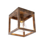 Qazqa - cage - plafonnier - 1 lumire - l 18 cm - marron - rustique - clairage intrieur - salon i chambre ...