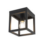 Qazqa cage - plafonnier - 1 lumire - l 180 mm - noir - rustique - clairage intrieur - salon i chambre ...