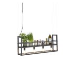 Qazqa cage rack - led dimmable suspension multiples variateur inclus - 4 lumi�re - l 101. 5 cm - noir ...