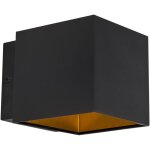 Caja wl - led applique murale - 1 lumière - l 97 mm - noir et or - design, industriel, moderne - éclairage ... Caja wl - led applique murale - 1 lumière - l 97 mm - noir et or - design, industriel, moderne - éclairage ...