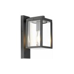Charlois - lanterne murale - 1 lumi�re - l 14 cm - noir - rustique - �clairage ext�rieur - qazqa