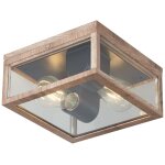Qazqa - charlois - plafonnier - 2 lumi�re - l 24 cm - naturel - rustique - �clairage ext�rieur - garage ...
