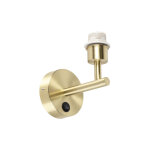 Combi - applique murale avec interrupteur - 1 lumière - h 170 mm - doré / laiton - moderne - éclairage ... Combi - applique murale avec interrupteur - 1 lumière - h 170 mm - doré / laiton - moderne - éclairage ...