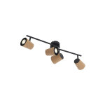 Qazqa corky - spot plafond, plafonnier - 4 lumi�re - l 71. 5 cm - beige - rustique - �clairage int�rieur ...