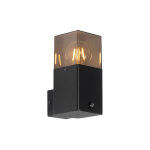 Denmark - applique murale avec d�tecteur - 1 lumi�re - l 8. 3 cm - noir - moderne - �clairage ext�rieur ...