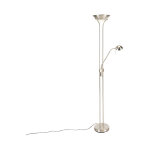 Qazqa diva - led dimmable lampadaire avec lampe de lecture variateur inclus - 1 lumi�re - h 1800 mm - ...