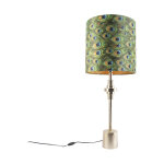 Qazqa diverso - lampe de table avec abat - jour - 1 lumière - Ø 400 mm - doré - art deco - éclairage ... Qazqa diverso - lampe de table avec abat - jour - 1 lumière - Ø 400 mm - doré - art deco - éclairage ...