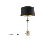 Diverso - lampe de table avec abat - jour - 1 lumire -  450 mm - noir et or - art deco - clairage ...