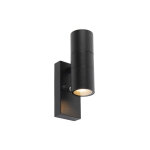 Duo - applique murale avec détecteur - 2 lumière - l 6 cm - noir - moderne - éclairage extérieur - qazqa ... Duo - applique murale avec détecteur - 2 lumière - l 6 cm - noir - moderne - éclairage extérieur - qazqa ...