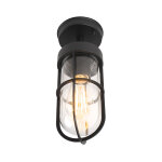 Elza - plafonnier - 1 lumière - ø 12 cm - noir - rustique - éclairage extérieur - qazqa Elza - plafonnier - 1 lumière - ø 12 cm - noir - rustique - éclairage extérieur - qazqa
