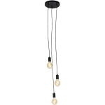 Qazqa facil - suspension - 3 lumire -  250 mm - noir - design, moderne - clairage intrieur - salon ...