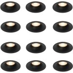 Qazqa gijs - spot encastrable - 12 pi�ces - � 9. 5 cm - noir - moderne - �clairage int�rieur - salon ...