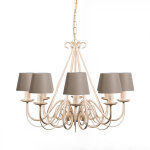 Qazqa giuseppe - lustre avec abat - jour - 8 lumière - Ø 600 mm - taupe - classique / antique, rustique ... Qazqa giuseppe - lustre avec abat - jour - 8 lumière - Ø 600 mm - taupe - classique / antique, rustique ...