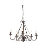 Qazqa giuseppe - lustre italien - 5 lumière - Ø 600 mm - brun rouille - classique / antique, rustique ... Qazqa giuseppe - lustre italien - 5 lumière - Ø 600 mm - brun rouille - classique / antique, rustique ...