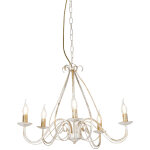 Qazqa giuseppe - lustre italien - 5 lumière - Ø 600 mm - crème - classique / antique, rustique - éclairage ... Qazqa giuseppe - lustre italien - 5 lumière - Ø 600 mm - crème - classique / antique, rustique - éclairage ...
