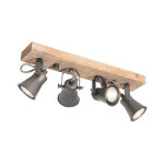 Jelle - spot plafond, plafonnier - 4 lumi�re - l 46 cm - noir - rustique - �clairage int�rieur - salon ...