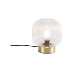 Qazqa karel - lampe de table - 1 lumire -  200 mm - dor / laiton - art deco - clairage intrieur ...