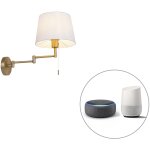 Qazqa ladas - led dimmable applique murale bras articul� variateur inclus - 1 lumi�re - l 25 cm - bronze ...