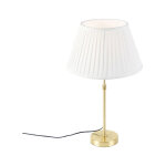 Parte - lampe de table avec abat - jour - 1 lumi�re - � 350 mm - blanc - classique / antique - �clairage ...