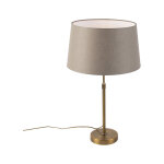 Parte - lampe de table avec abat - jour - 1 lumire -  350 mm - taupe - rustique - clairage intrieur ...