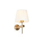Qazqa pluk - led dimmable applique murale avec abat - jour variateur inclus - 1 lumi�re - l 18 cm - bronze ...