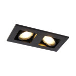Qazqa - qure - spot encastrable - 2 lumi�re - l 19 cm - noir - moderne - �clairage int�rieur - salon ...
