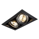 Qazqa - spot encastré noir orientable ar111 2 lumières - oneon Qazqa - spot encastré noir orientable ar111 2 lumières - oneon