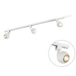 Qazqa gissi - systme de rail spot luminaire plafond, plafonnier compatible pour led - 3 lumire - l ...