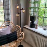 Vidro - led dimmable lampadaire variateur inclus - 3 lumi�re - h 150 cm - noir - art deco - �clairage ...