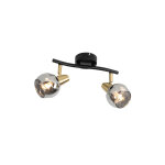 Vidro - spot plafond, plafonnier - 2 lumière - l 42 cm - noir et or - art deco - éclairage intérieur ... Vidro - spot plafond, plafonnier - 2 lumière - l 42 cm - noir et or - art deco - éclairage intérieur ...