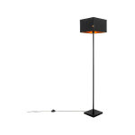 Qazqa - vt - lampadaire avec abat - jour - 1 lumire - h 150 cm - noir - moderne - clairage intrieur ...