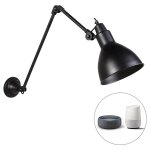 Wye - led dimmable applique murale bras articul� variateur inclus - 1 lumi�re - l 90. 5 cm - noir - rustique ...