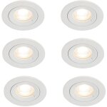 Qazqa xena - spot encastrable - 6 pi�ces - � 7. 9 cm - blanc - moderne - �clairage int�rieur - salon ...