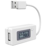 Qersta - testeur de tension / amp�res, �cran lcd usb, multim�tre, vitesse de test des c�bles, chargeurs, ...
