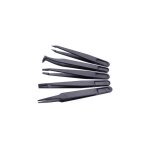 1903ec095 antistatique (esd) pince brucelle esd 5 pi�ces plate, large, plate, courb�e, arrondie - quadrios ...