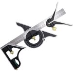 Querre � combinaison 300mm, �querres de charpentier, r�gle d'angle en acier inoxydable, �querre combin�e ...