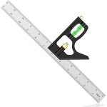 Querre combin�e 300 mm en acier inoxydable - �querre de menuiserie r�glable � 45 / 90 degr�s avec niveau ...