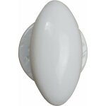 Poigne de porte ovale alu blanche sur rosace.