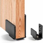 Quincaillerie fix�e au mur avec guide de porte de grange coulissante en acier au carbone noir pour guidage ...