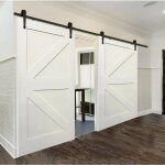 Haloyo - quincaillerie kit de rail pour double porte coulissante - 366cm , ensemble industriel hardware ...