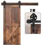 Quincaillerie kit de rail pour porte coulissant noir syst�me de porte de grange complet set pour chambre ...