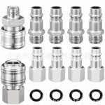 Raccord rapide pneumatique 1 / 4  bsp, 10 pi�ces embout compresseur air europ�en, raccord de compresseur ...