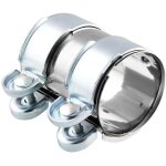 Raccord de tuyau d'�chappement 50 mm en acier inoxydable - collier de serrage universel avec 2 colliers ...