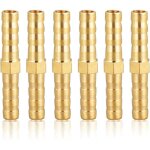 Raccord de tuyau en laiton 6mm (1 / 4 ), 6 pi�ces, adaptateurs de tuyau durable pour eau et gaz