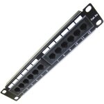 Panneau de brassage 10' pour serveur rack patch panel 12 - port rj45 cat. 5e utp 1u - rackmatic