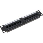 Rackmatic - panneau de brassage 10  pour serveur rack patch panel 12 - port rj45 cat. 6 utp 1u